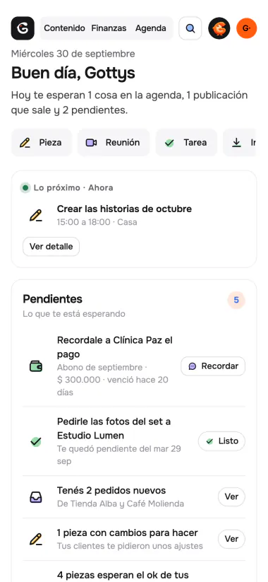 Gott en el celular, estilo Estudio.